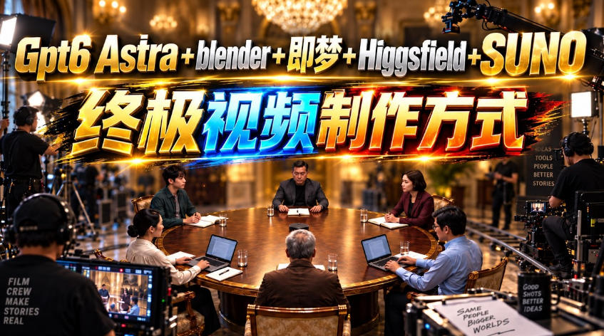 GPT-6 Astra+Blender+即梦+Higgsfield+Suno=终极视频制作方式!-资源共享