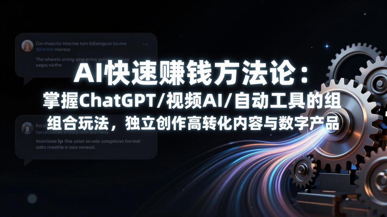 AI快速赚钱方法论：掌握ChatGPT/视频AI/自动化工具的组合玩法，独立创作高转化内容与数字产品-资源共享
