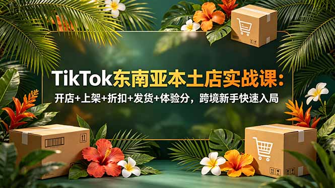 TikTok东南亚本土店实战课:开店+上架+折扣+发货+体验分,跨境新手快速入局-资源共享