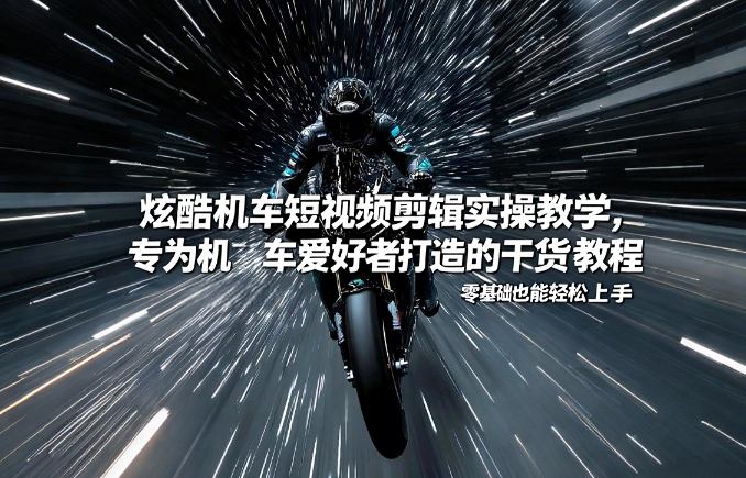 炫酷机车短视频剪辑实操教学，专为机车爱好者打造的干货教程，零基础也能轻松上手-资源共享