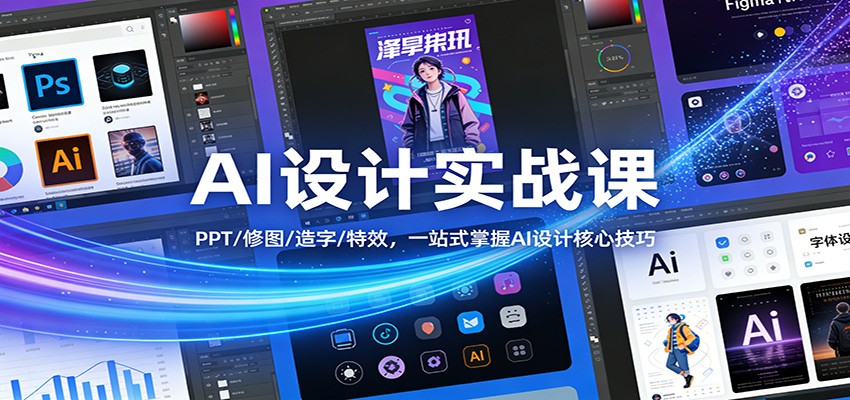 AI设计实战课：PPT/修图/造字/特效，一站式掌握AI设计核心技巧-资源共享