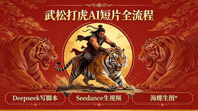 武松打虎AI短片全流程:Deepseek写脚本+Seedance生视频+海螺生图-资源共享