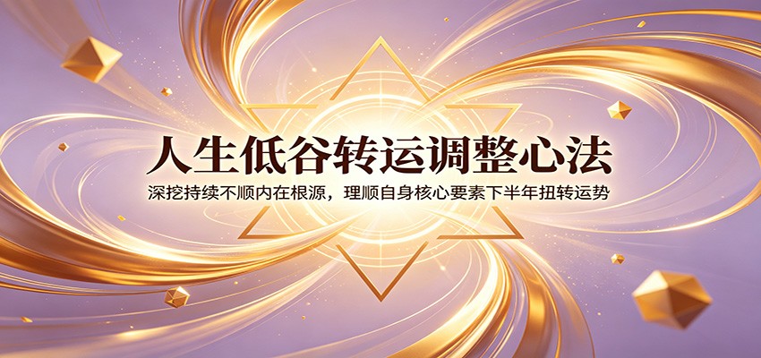 人生低谷转运调整心法：深挖持续不顺内在根源，理顺自身核心要素下半年扭转运势-资源共享