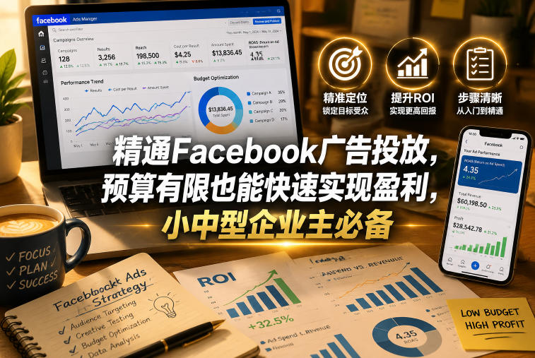 精通Facebook广告投放,预算有限也能快速实现盈利,小中型企业主必备【原创双语字幕】-资源共享