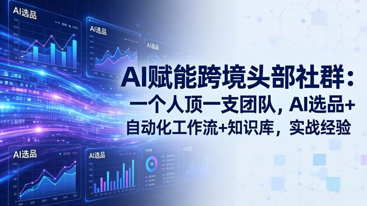 AI赋能跨境头部社群-更新6月：一个人顶一支团队，AI选品+自动化工作流+知识库，实战经验-资源共享