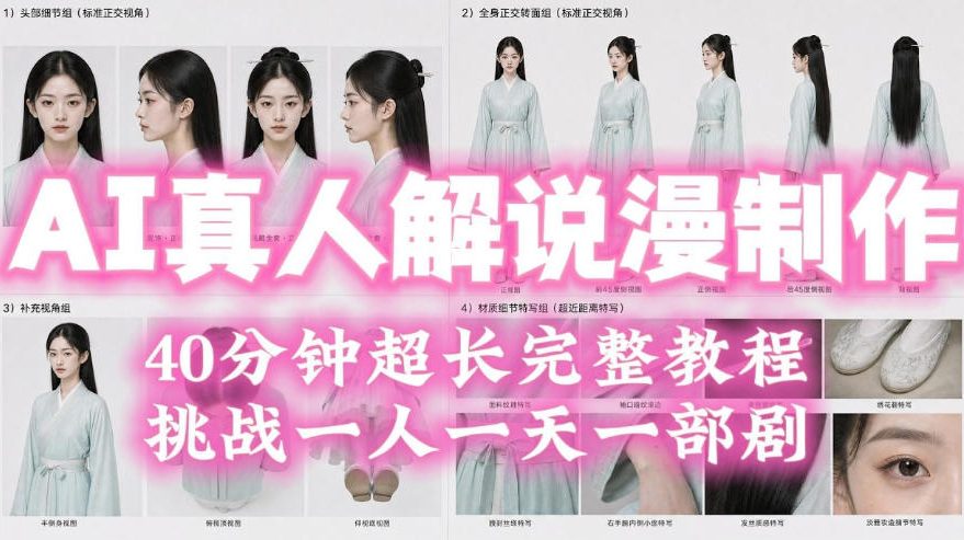 2026年AI真人解说漫剧自动批量化制作教程，40分钟超长完整，自动批量化制作，挑战一人一天一部剧！-资源共享