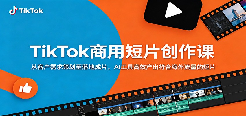 TikTok商用短片创作课：从客户需求策划至落地成片，AI工具高效产出符合海外流量的短片-资源共享