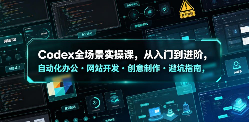 Codex全场景实操课,从入门到进阶,自动化办公・网站开发・创意制作・避坑指南,全流程教学-资源共享