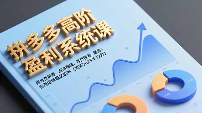 拼多多高阶盈利系统课，强付费策略、活动爆破、首页推荐，实现店铺稳定盈利(更新12月-资源共享