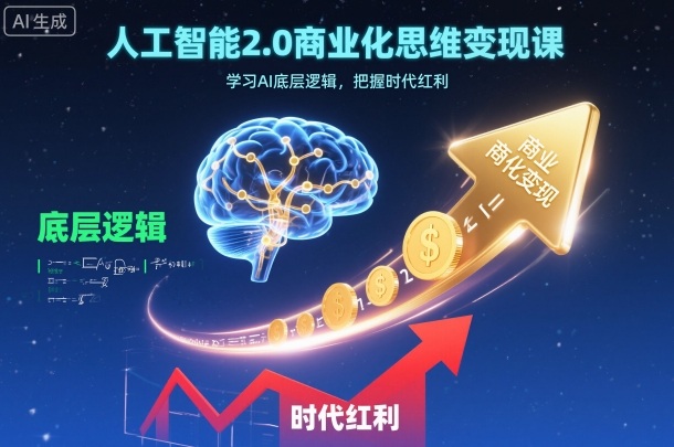 人工智能2.0商业化思维变现课，学习AI底层逻辑，把握时代红利-资源共享