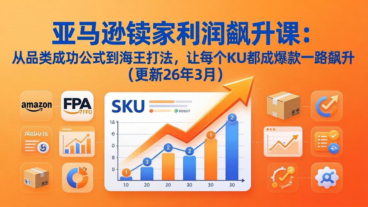 亚马逊卖家利润飙升课：从品类成功公式到海王打法，让每个SKU都成爆款一路飙升(更新26年3月-资源共享