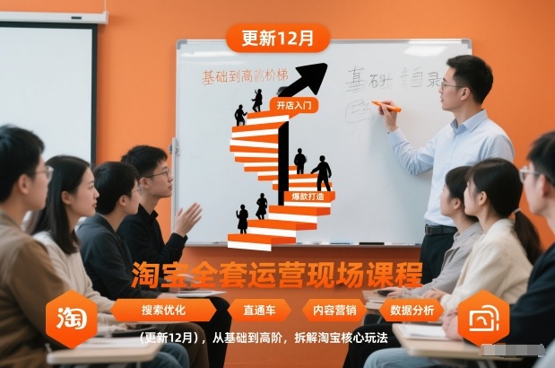 淘宝全套运营现场课程(更新12月)，从基础到高阶，拆解淘宝核心玩法-资源共享
