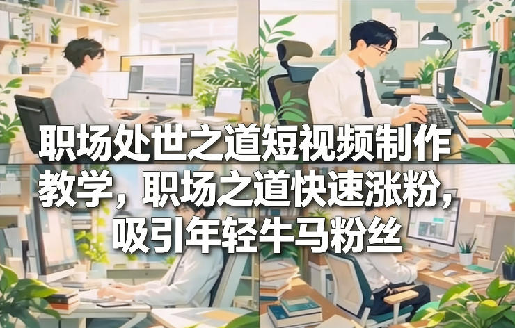职场处世之道短视频制作教学，职场之道快速涨粉，吸引年轻牛马粉丝-资源共享