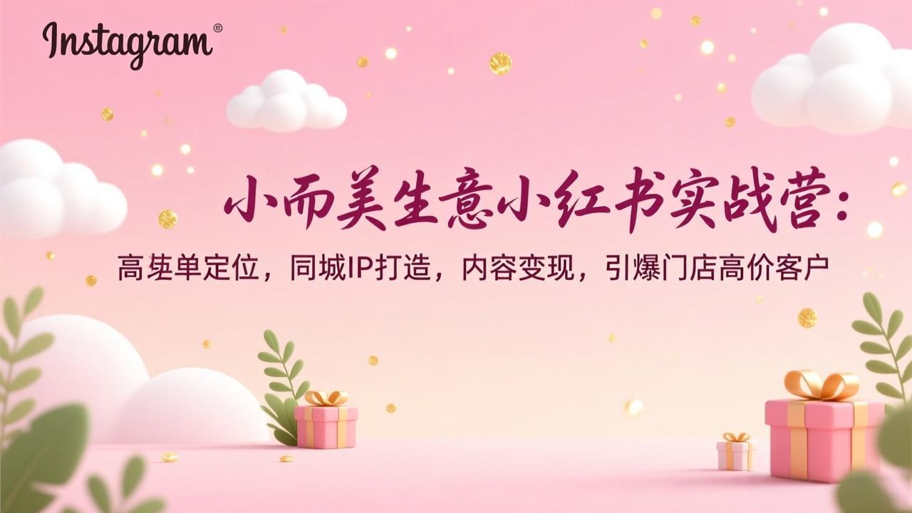 小而美生意小红书实战营：高客单定位，同城IP打造，内容变现，引爆门店高价客户-资源共享