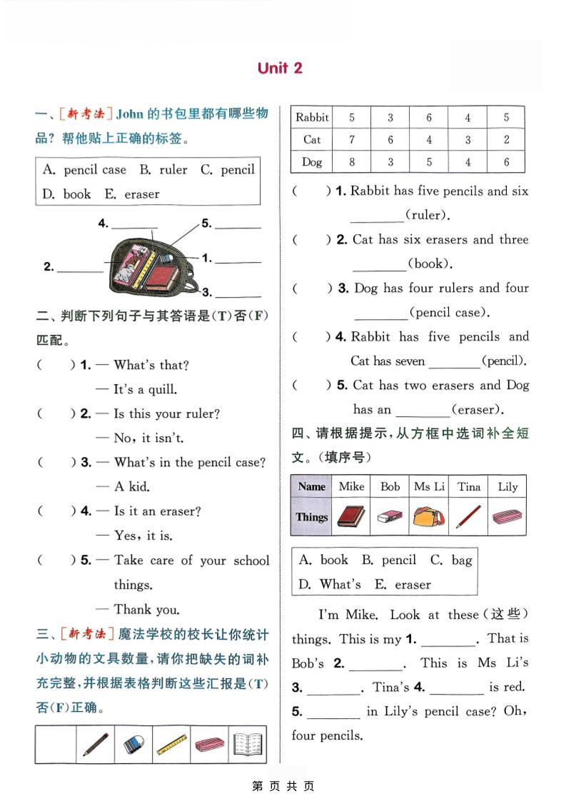 三年级上英语语法专项《外研版》-资源共享