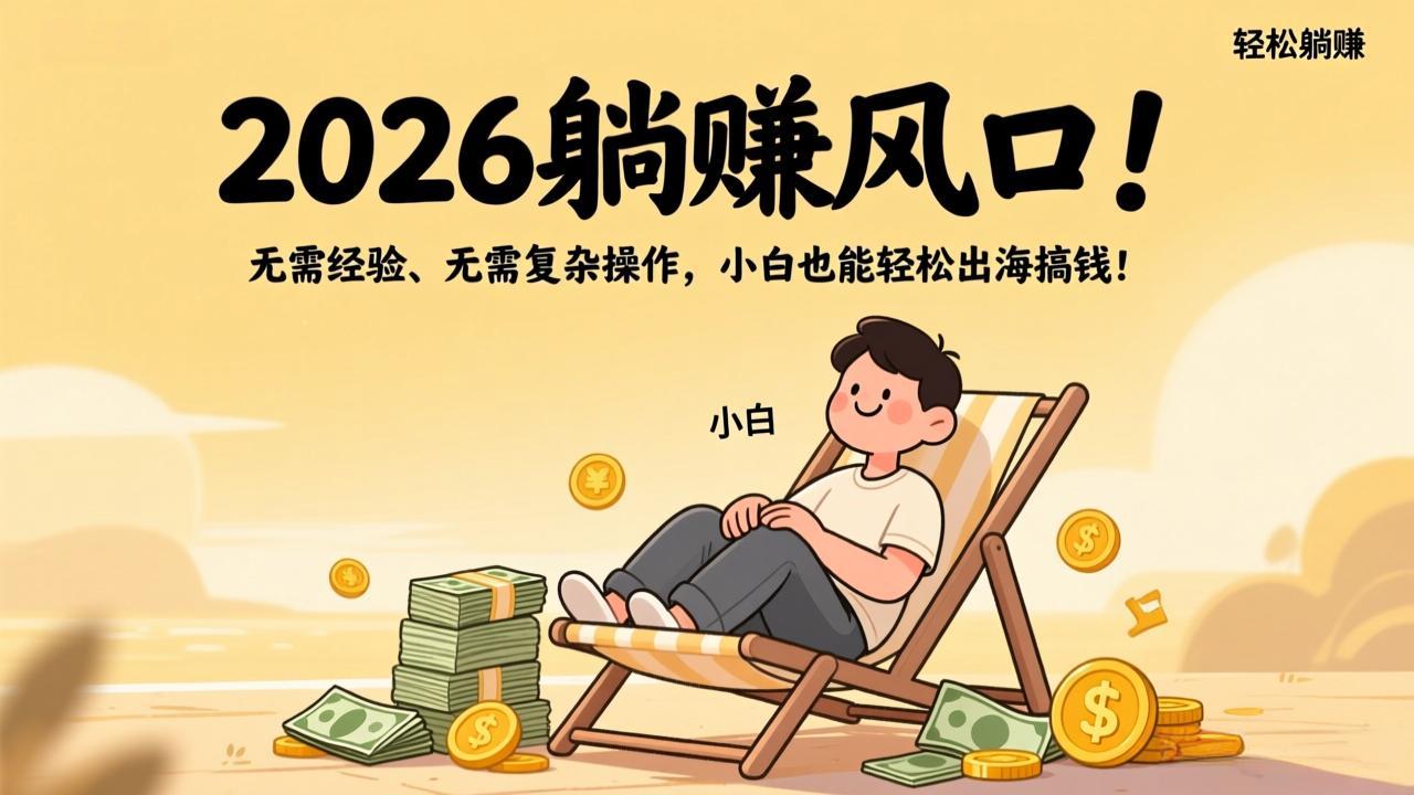 2026躺赚风口！无需经验、无需复杂操作，小白也能轻松出海搞钱！-资源共享