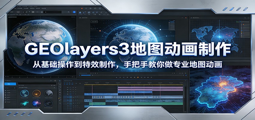 GEOlayers3地图动画制作：从基础操作到特效制作，手把手教你做专业地图动画-资源共享