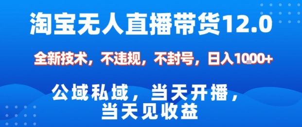 淘宝无人直播12.0，公域私域技术，不封号，不违规布局双十一流量风口，日入1k(独家技术)【揭秘】-资源共享