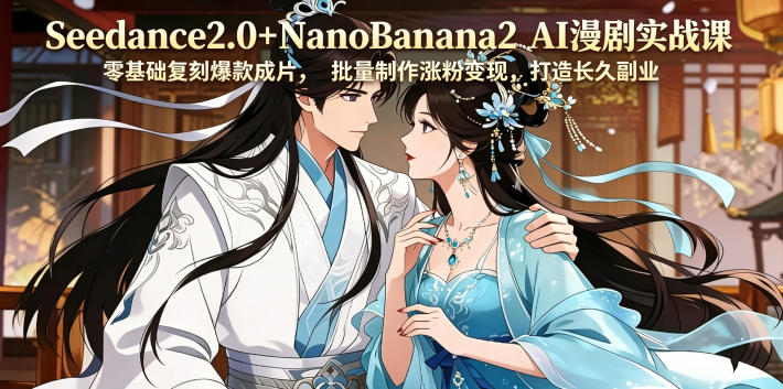 Seedance2.0+NanoBanana2 AI漫剧实战课,零基础复刻爆款成片涨粉变现,打造长久副业收益-资源共享