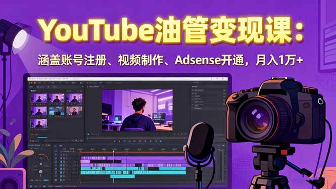 （15987期）2025YouTube油管变现课：涵盖账号注册、视频制作、Adsense开通，月入1万+-资源共享