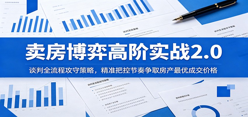 卖房博弈高阶实战2.0：谈判全流程攻守策略，精准把控节奏争取房产最优成交价格-资源共享