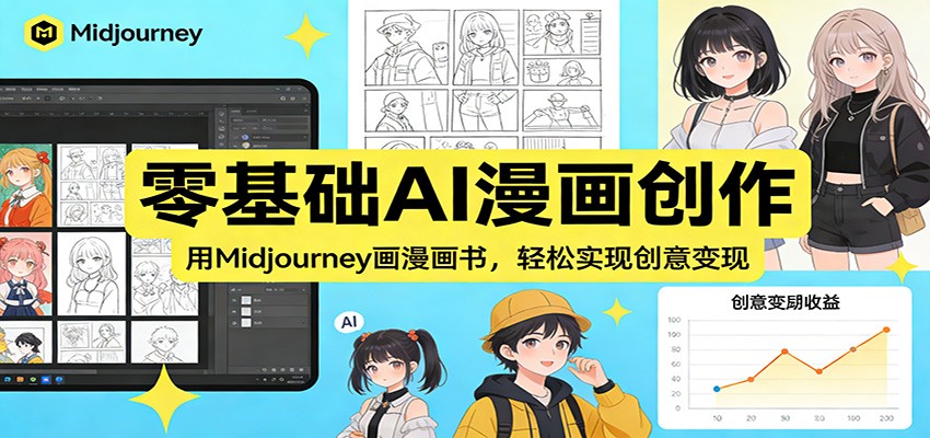 图片[1]-零基础AI漫画创作：用Midjourney画漫画书，轻松实现创意变现-资源共享