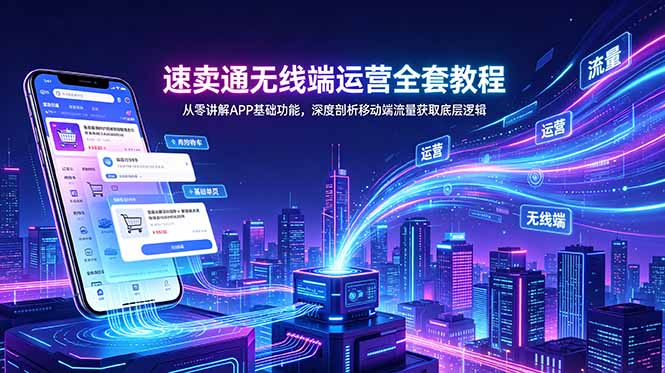 速卖通无线端运营全套教程,从零讲解APP基础功能,深度剖析移动端流量获取底层逻辑-资源共享