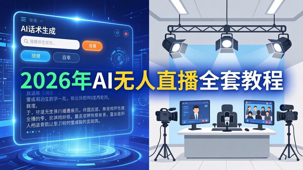 2026年AI无人直播全套教程：OBS安装+软件配置+直播间搭建+话术生成+一键开播实操-资源共享