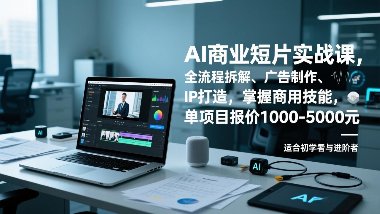 AI商业短片实战课，全流程拆解、广告制作、IP打造，掌握商用技能，单项目报价1000-5000元-资源共享