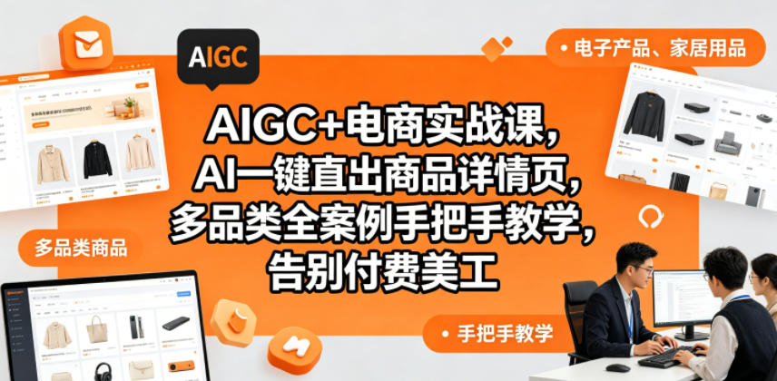 AIGC+电商实战课,AI一键直出商品详情页,多品类全案例手把手教学,告别付费美工(更新0704)-资源共享