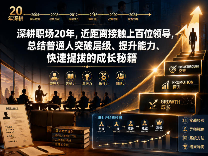 付费文章：深耕职场20年，近距离接触上百位领导，总结普通人突破层级、提升能力、快速提拔的成长秘籍(全网独家干货)-资源共享