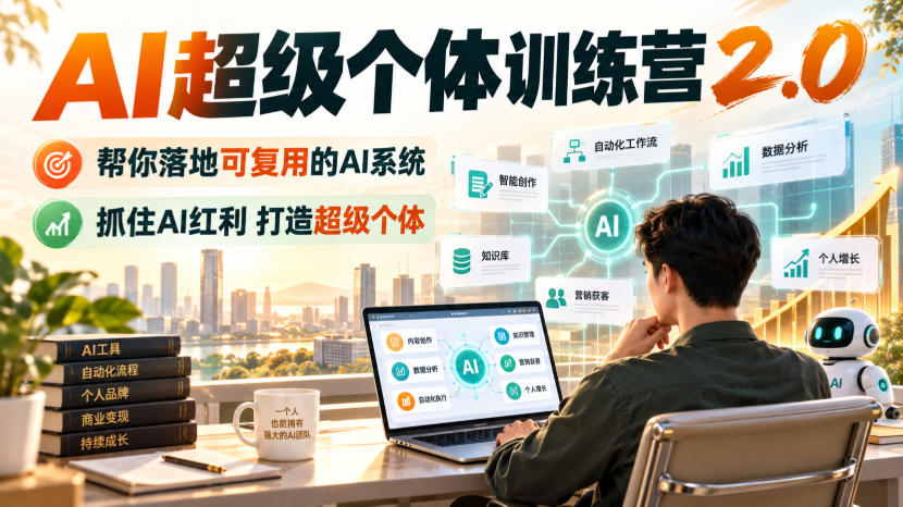 AI超级个体训练营2.0，帮你落地可复用的AI系统，抓住AI红利打造超级个体-资源共享