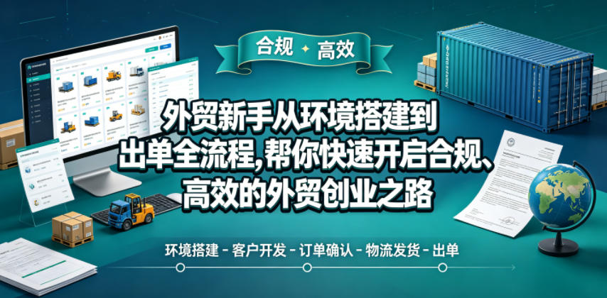 外贸新手从环境搭建到出单全流程,帮你快速开启合规、高效的外贸创业之路-资源共享