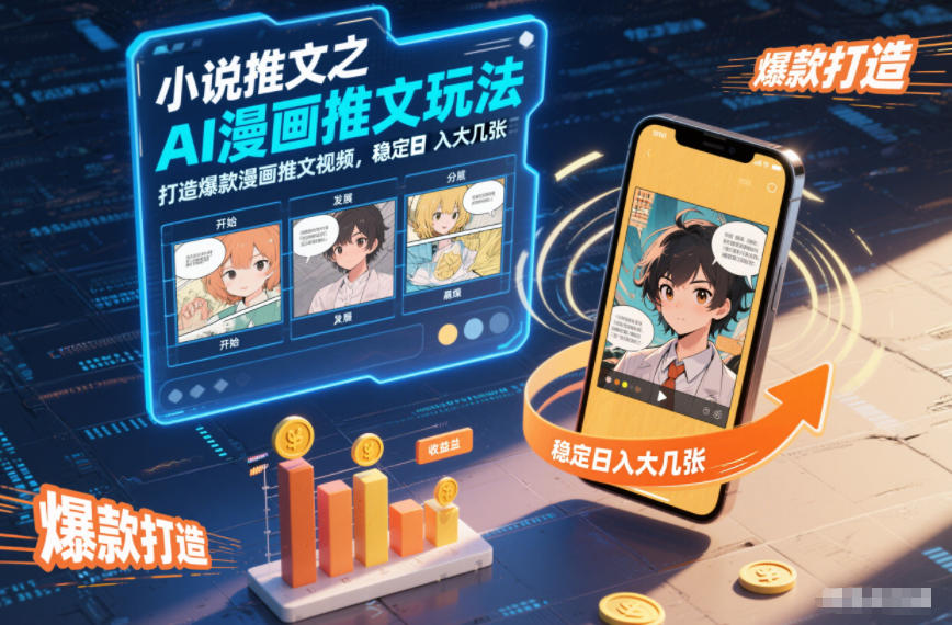 小说推文之AI漫画推文玩法，打造爆款漫画推文视频，稳定日入大几张-资源共享