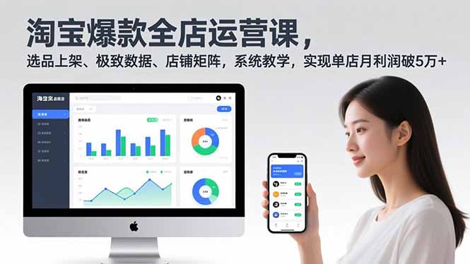 淘宝爆款全店运营课2.0，选品上架、极致数据、店铺矩阵，系统教学，实现单店月利润破5万+-资源共享
