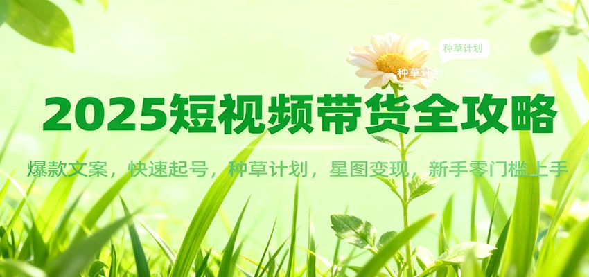2025短视频带货全攻略：爆款文案，快速起号，种草计划，星图变现，新手零门槛上手-资源共享