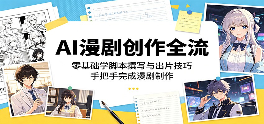 AI漫剧创作全流程:零基础学脚本撰写与出片技巧,手把手完成漫剧制作-资源共享