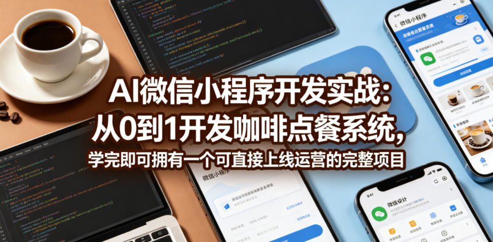 AI微信小程序开发实战:从0到1开发咖啡点餐系统,学完即可拥有一个可直接上线运营的完整项目-资源共享