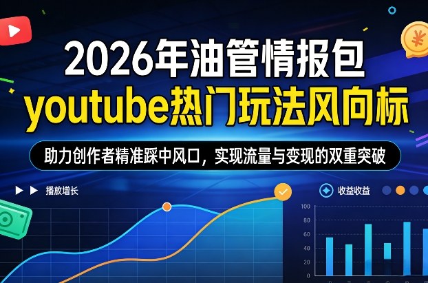 2026年油管情报包，youtube热门玩法风向标，助力创作者精准踩中风口，实现流量与变现的双重突破(更新)-资源共享