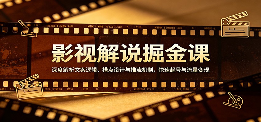 影视解说掘金课：深度解析文案逻辑、槽点设计与推流机制，快速起号与流量变现-资源共享