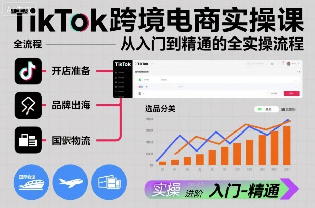 TikTok跨境电商实操课，从入门到精通的全实操流程-资源共享