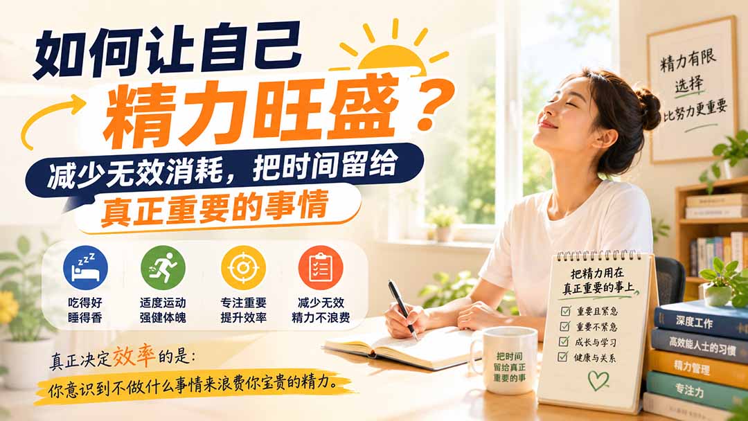 付费文章:如何让自己精力旺盛?减少无效消耗,把时间留给真正重要的事情-资源共享