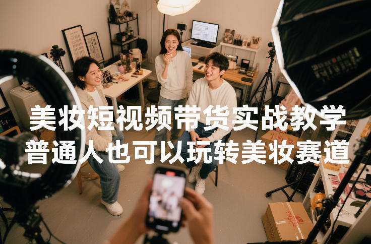 美妆短视频带货实战教学，普通人也可以玩转美妆赛道-资源共享